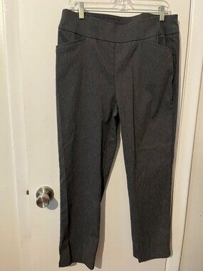PERFECT STRETCH BY CHICOS GRAY PULL ON PANTS SZ 12/14